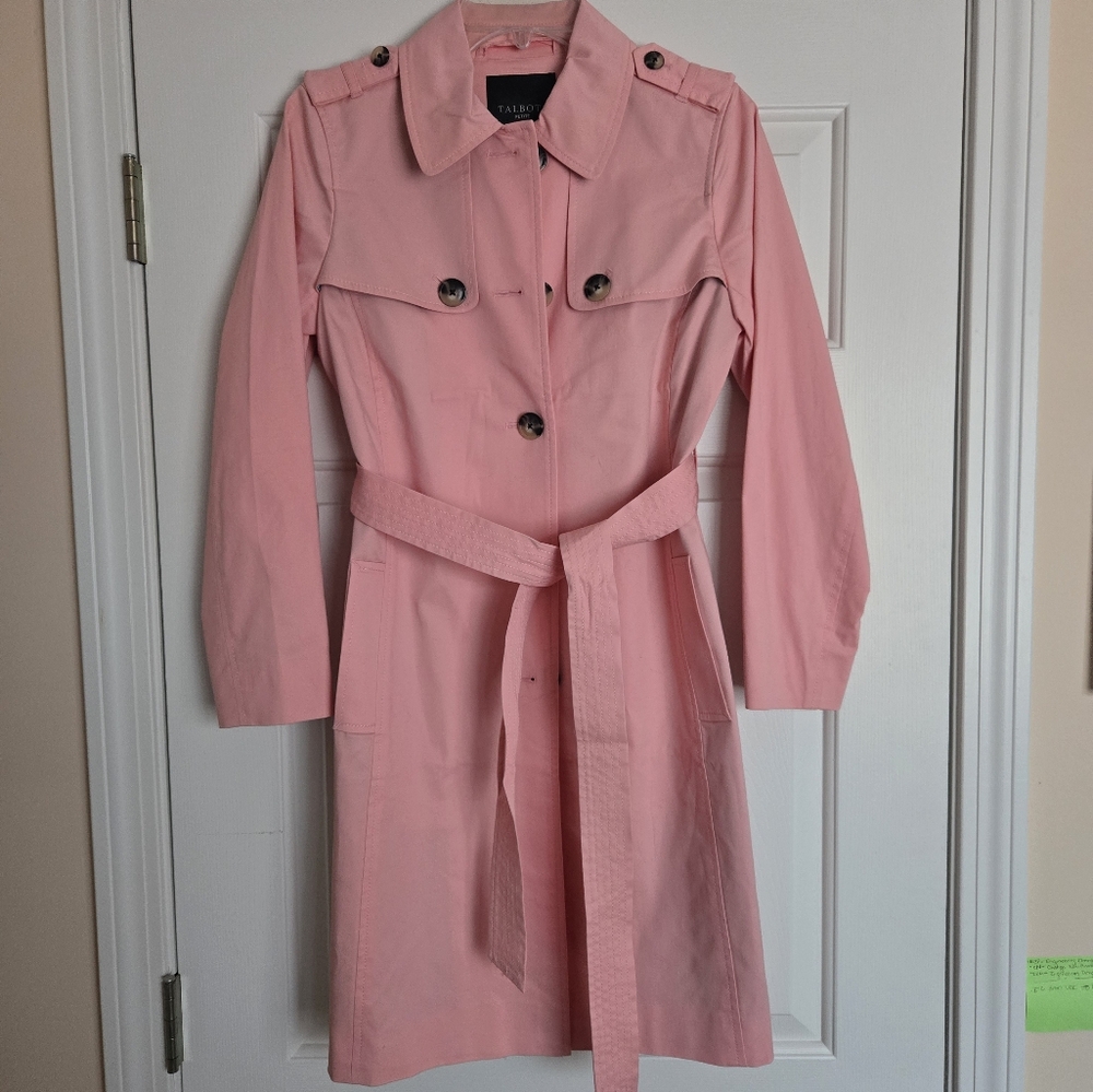 Talbots Peach Trench 🍑 Coat sz Petite Small NWT